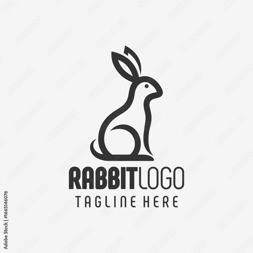 Fototapeta premium Abstract Rabbit Shape Logo Design