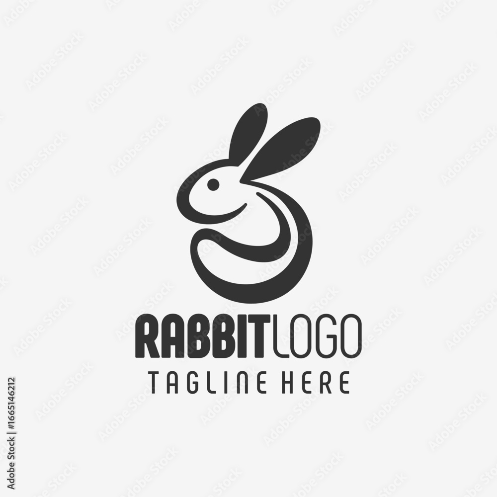 Fototapeta premium Vintage Rabbit Artwork Logo Design