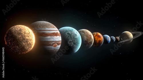 Explore the solar system with planets aligning in perfect harmony