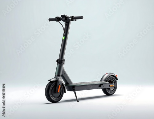 Modern electric scooter on a plain background