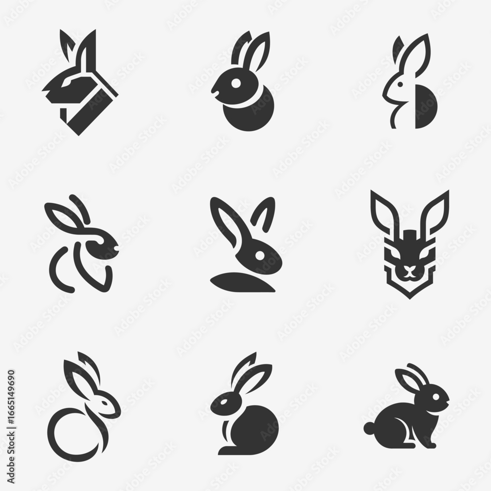 Obraz premium Playful Rabbit Motion Logo Design