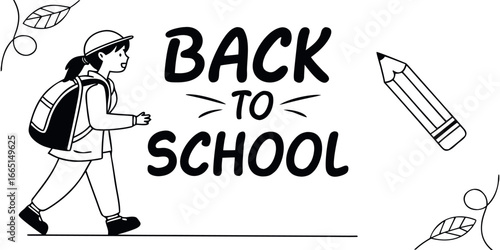 Excited student with backpack heads back to school ready for learning and enjoying a special 50% off sale event promotion