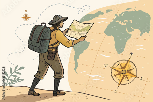 Explorer mapmaker charting an uncharted frontier.