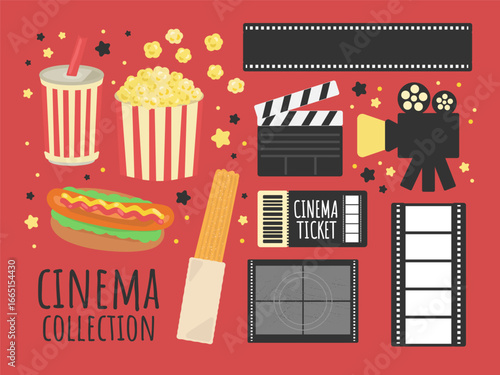 映画　イラストセット