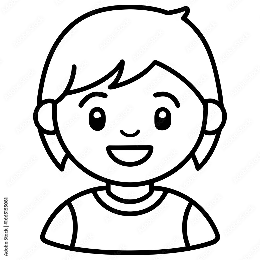 Fototapeta premium Happy boy silhouette isolated on white background