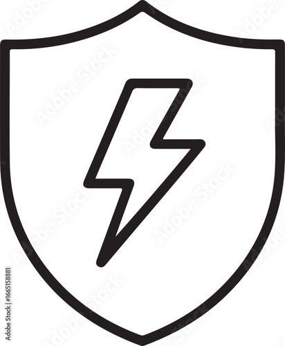 Shield with lightning bolt icon symbolizing protection and power