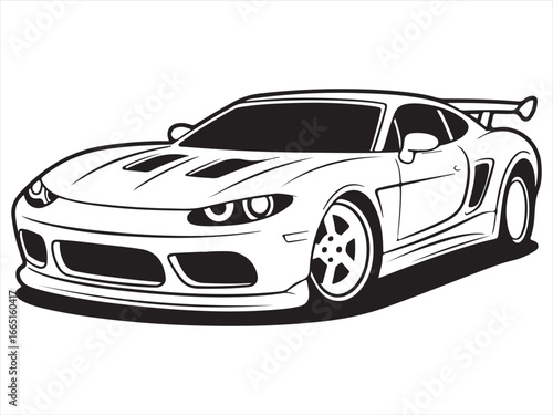 Racing Sports Car, Fast Car in Motion, High-Speed Vehicle Design