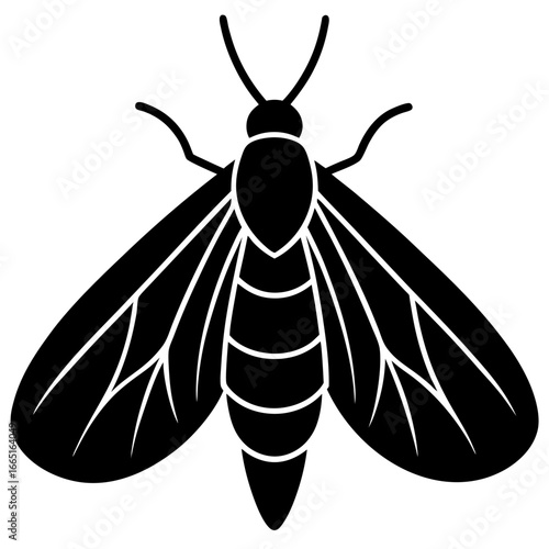 Black silhouette of a bagworm moth icon