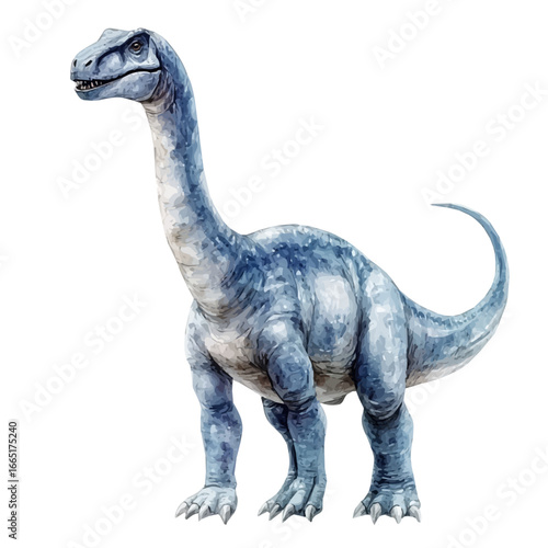Argentinosaurus, watercolor illustration vector, isolated on a white background.