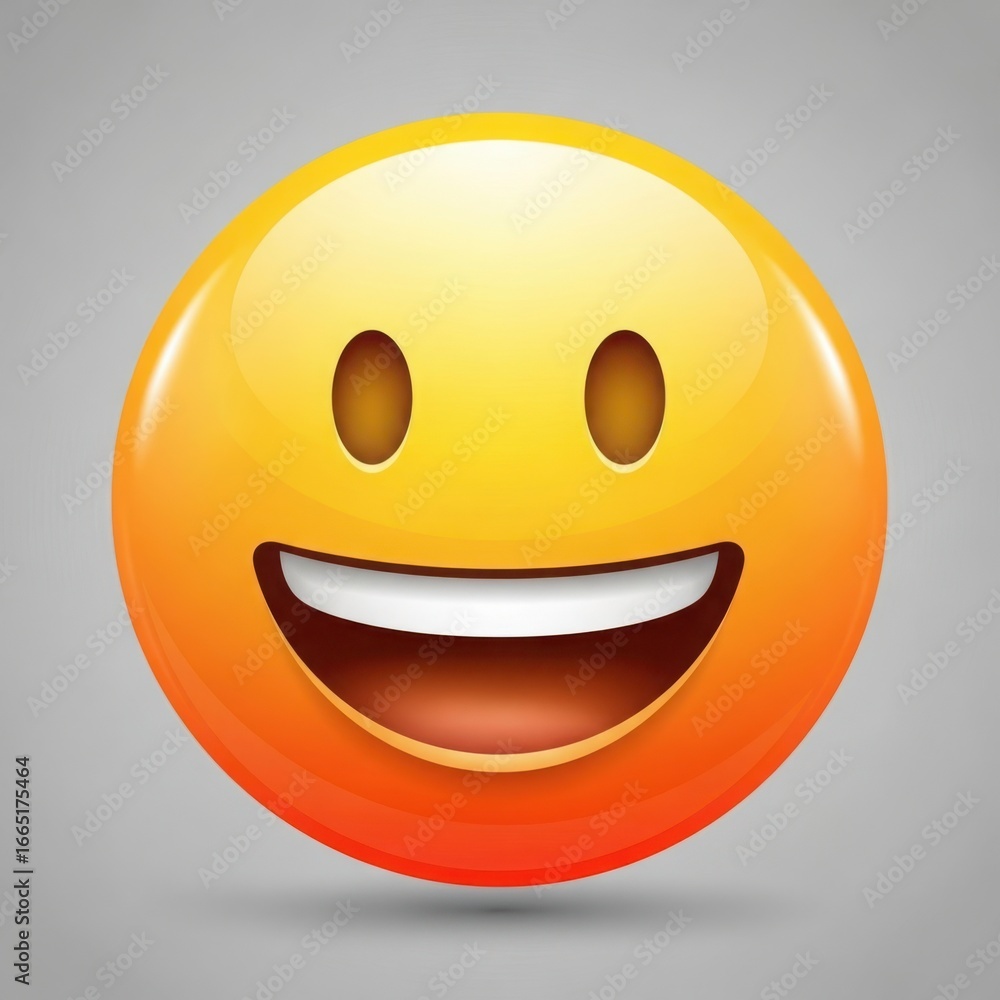 Fototapeta premium Happy smiley face emoji isolated on white background