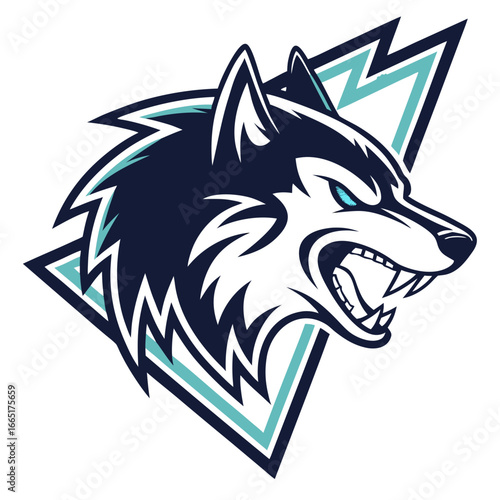 Fierce Wolf Mascot Logo Vector Esports Icon on Transparent