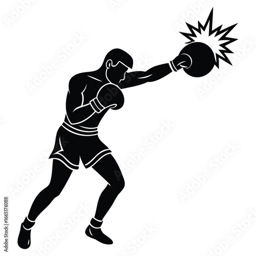 Boxer Vector Silhouette and Sports Design
