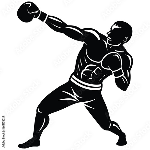 Boxer Vector Silhouette and Sports Design