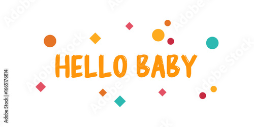 Card template with a multi-colored inscription. Vector illustration for gender reveal party