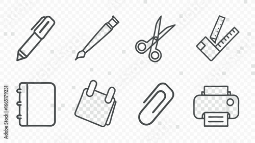Office essentials and stationery tools for creative projects, business, and design layouts