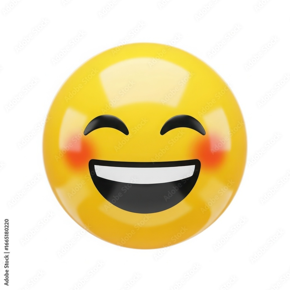 Joyful emoji with blushing cheeks and wide grin Joyful emoji with blushing cheeks and wide grin