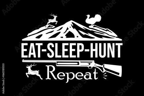 eat sleep hunt svg hunting typography t-shirt design for cricut.