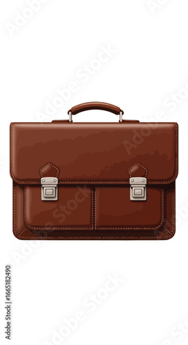 Brown leather business briefcase icon symbolizing corporate work and professional career