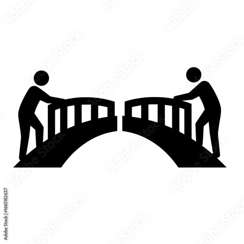 Therapeutic Alliance Icon Showing Collaborative Bridge Building in Counseling
