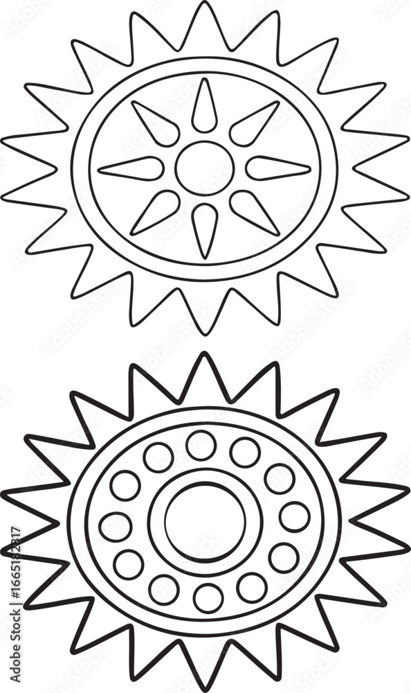 Obraz premium Isolated sun icon set, black sun icon, drought symbol icon, line art sun icon, minimal sun icon, isolated sun icons clean minimal vector design, weather drought sun illustration