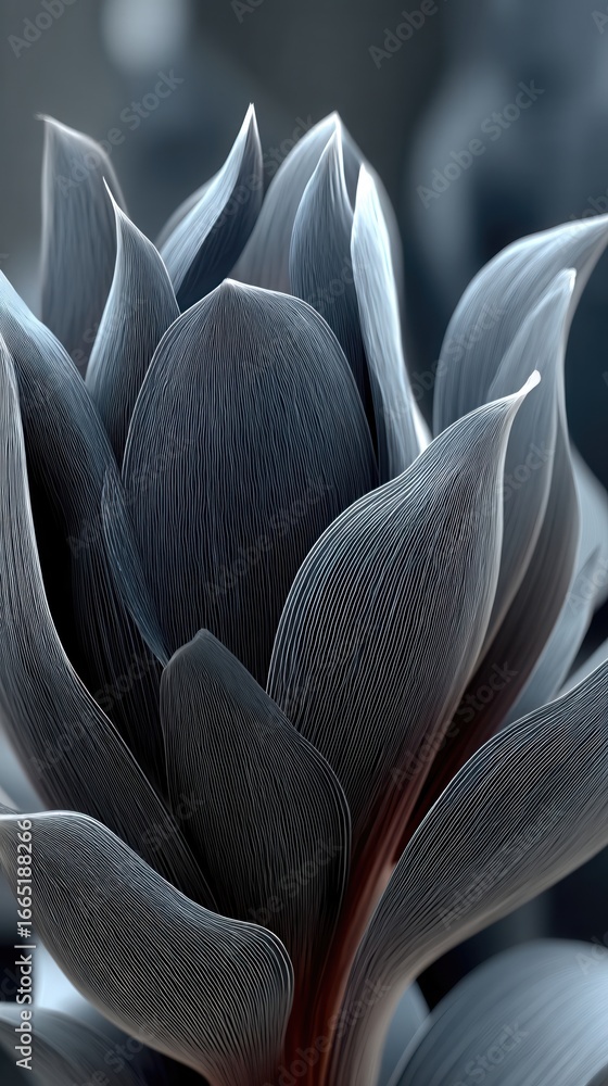 Obraz premium Closeup of a dark, textured succulent with intricate patterns
