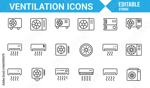 Editable icons representing various ventilation and air conditioning units.