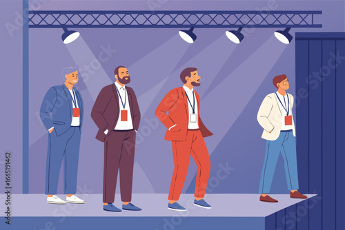 Diverse founders present at a startup pitch competition.