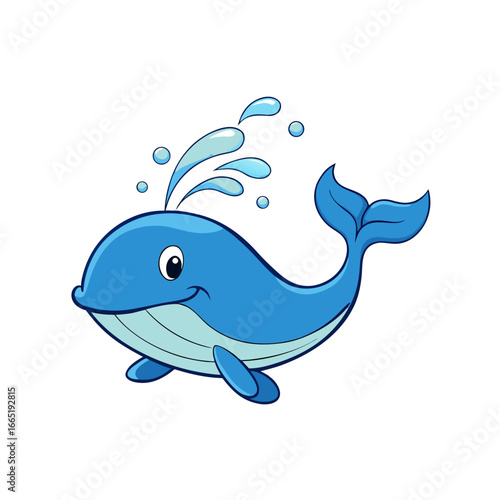 vector illustration of a cartoon whale