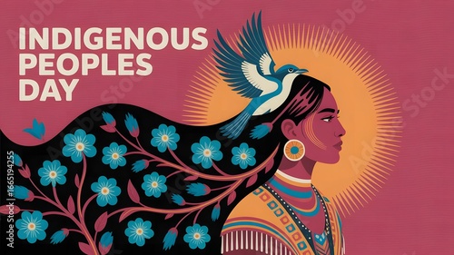 Indigenous Peoples' Day Tribute – Embrace Native Identity, Traditional Dress, and Cultural Pride in a Powerful Artistic Representation