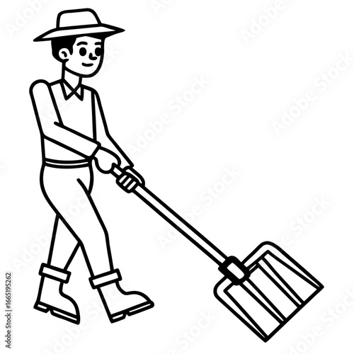 Manual Cultivator Vector