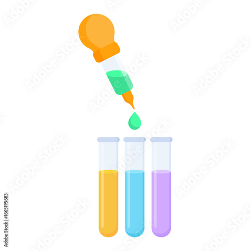 Laboratory Test Tubes and Pipette Icon