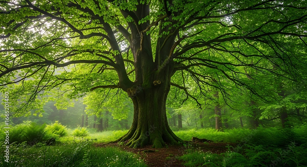 Fototapeta premium Majestic Tree in Lush Forest.