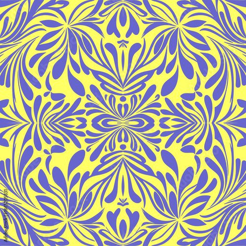 Wallpaper Mural simple seamless abstract blue and yellow pattern, texture Torontodigital.ca