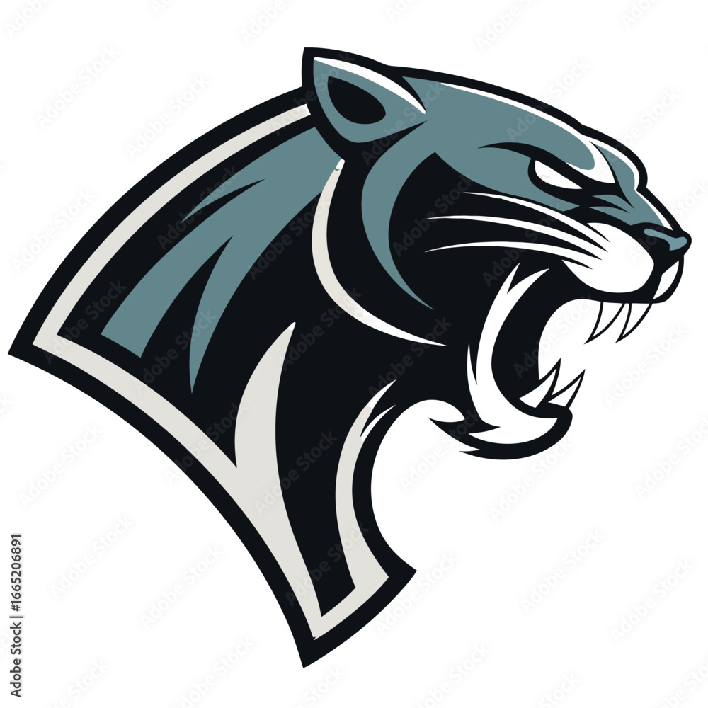 Fototapeta premium Panther Mascot Logo Vector, Stealth Feline Esports Head Transparent