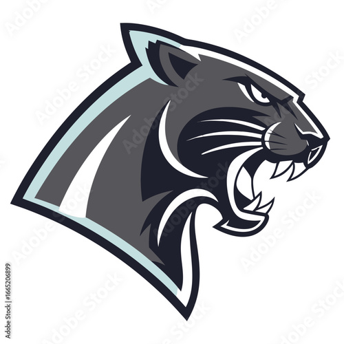 Panther Mascot Logo Vector, Stealth Feline Esports Head Transparent