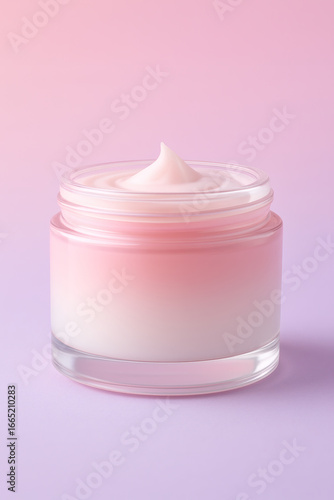 Cream jar mock-up pinky white without a cap, isolated container