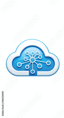 Cloud computing technology symbol representing digital storage and modern data network