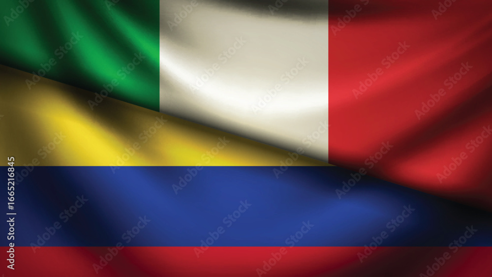 Obraz premium colombia and italy flag fusion design