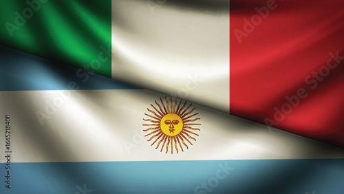 argentina and italy flag fusion design