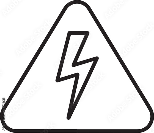 Black and white outline of a high voltage warning sign