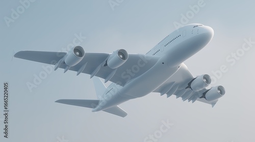 Large jet airplane flying a...