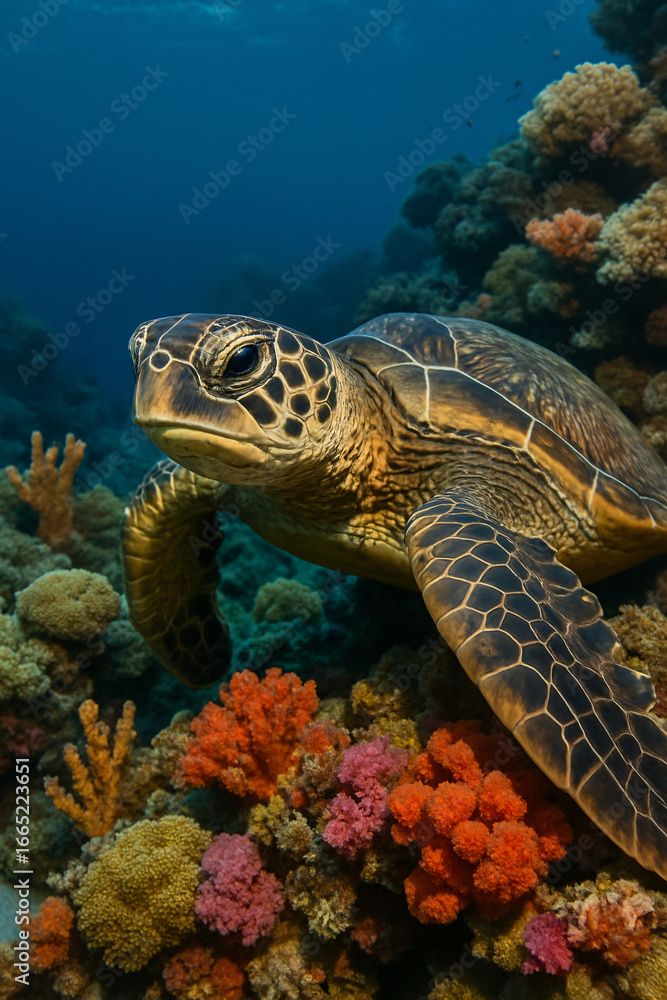 Obraz premium Vigilant Sea Turtle