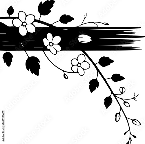 Floral Vine on Trellis  Vector  graphics art