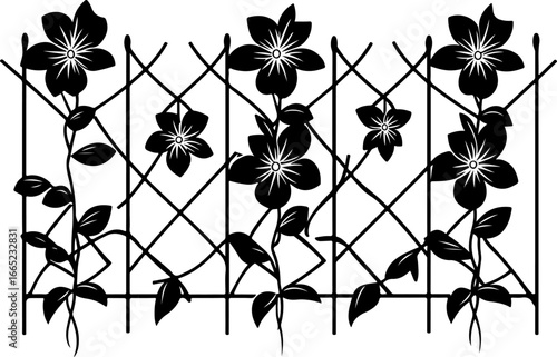 Floral Vine on Trellis  Vector  graphics art