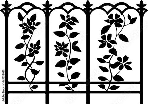 Floral Vine on Trellis  Vector  graphics art