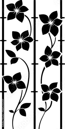 Floral Vine on Trellis  Vector  graphics art