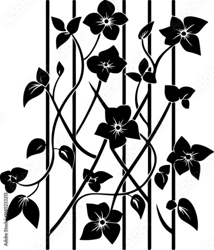 Floral Vine on Trellis  Vector  graphics art
