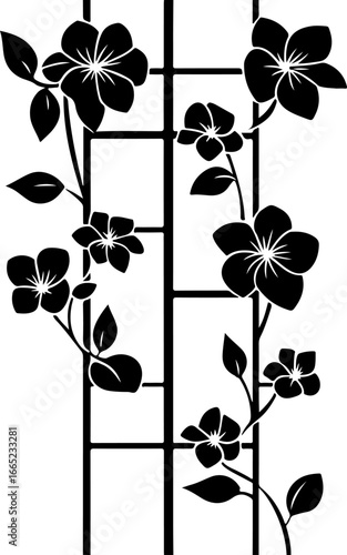 Floral Vine on Trellis  Vector  graphics art
