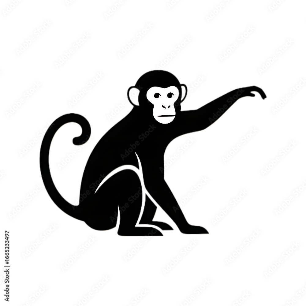 Obraz premium Silhouette of a monkey.