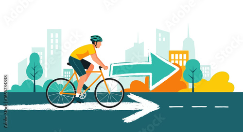 Cycling for a sustainable future in the city with directional guidance concept